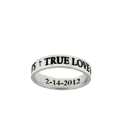 "True Love Waits" Purity Ring in Sterling Silver