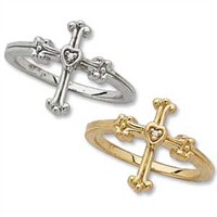 Purity Rings - 14k Gold Diamond Cross Chastity Ring