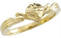 Chastity Rings - 14k Gold "Gift Wrapped Heart" Purity Ring
